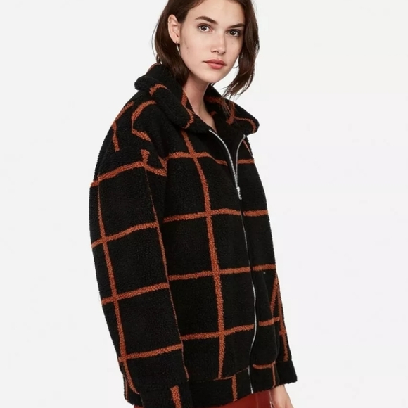 Express Plaid Teddy Sherpa Jacket - Picture 5 of 8
